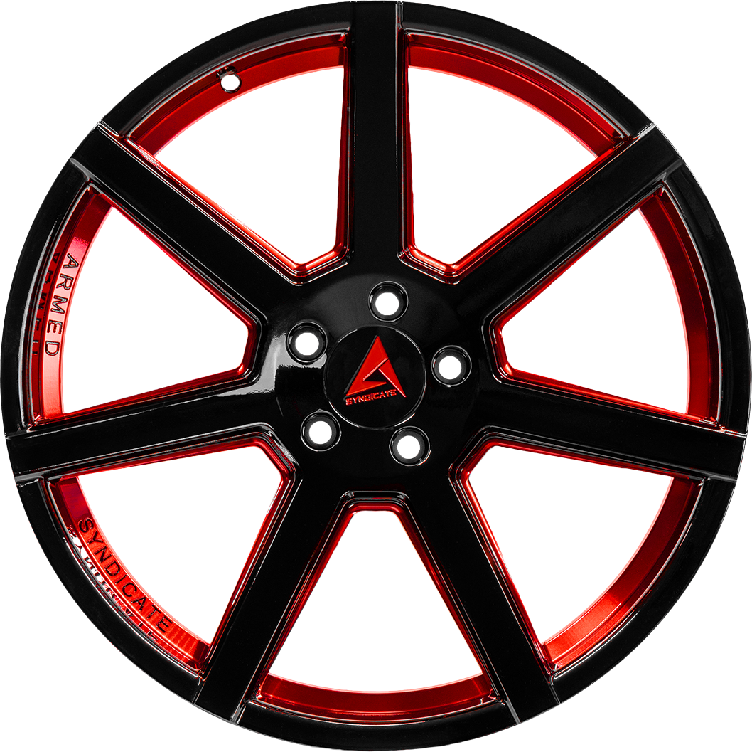 Armed Wheels Assassin Gloss Black + Red 17x8 +35 5x113mm 74.1mm - Wheelwiz