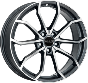 MAK Lowe-FF Gunmetal w/ Mirror Face 18x8 +40 5x112mm 66.45mm