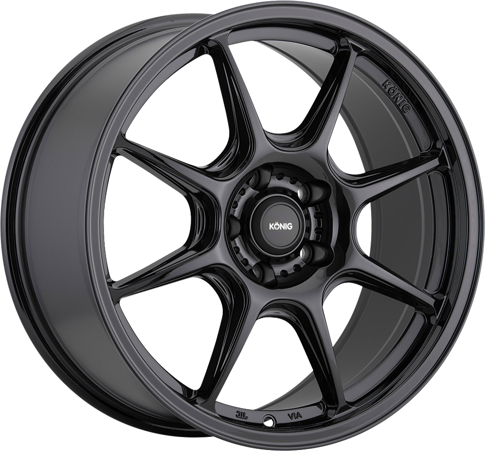 Konig Lockout Gloss Black 18x8.5 +43 5x108mm 73.1mm - WheelWiz