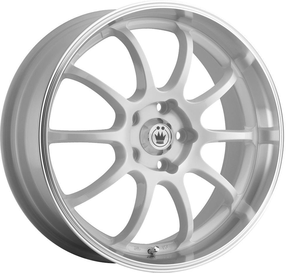 Konig Lightning White W/ Machined Lip 16x7 +40 5x100|5x114.3mm 73.1mm - Wheelwiz