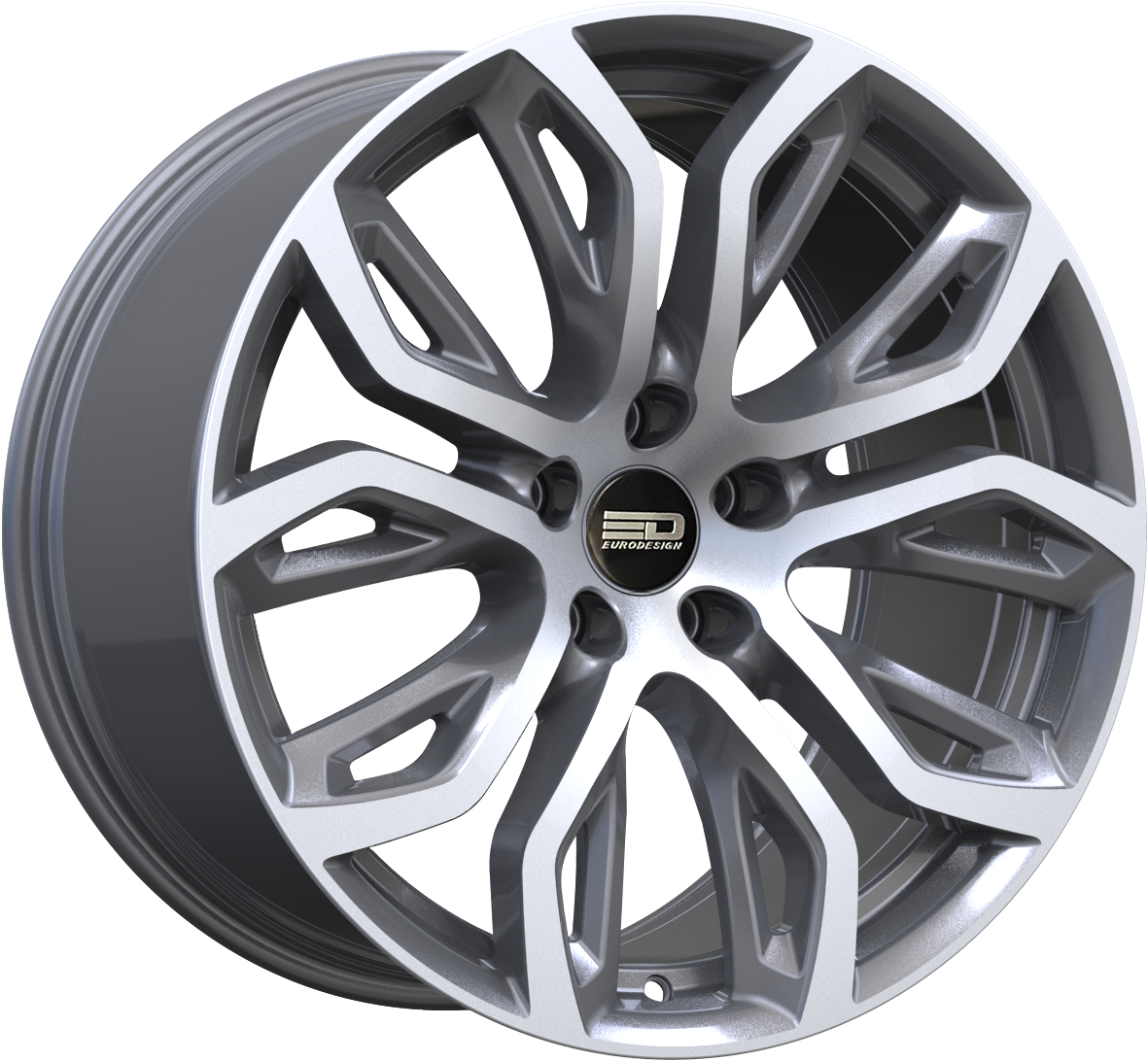 Euro Design Tillman Gunmetal Polished 20x10 +40 5x120mm 74.1mm - WheelWiz