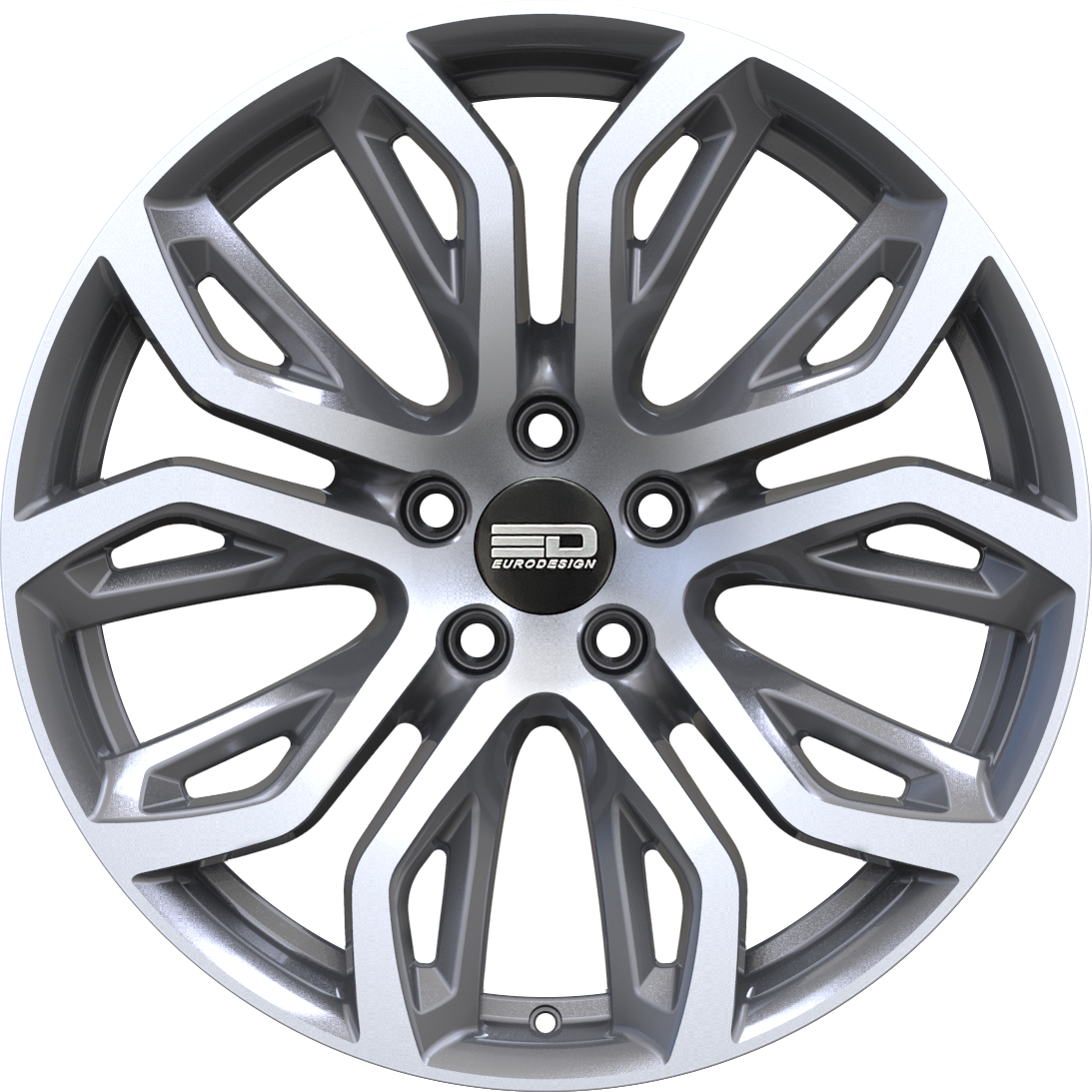 Euro Design Tillman Gunmetal Polished 20x11 +37 5x120mm 74.1mm - WheelWiz