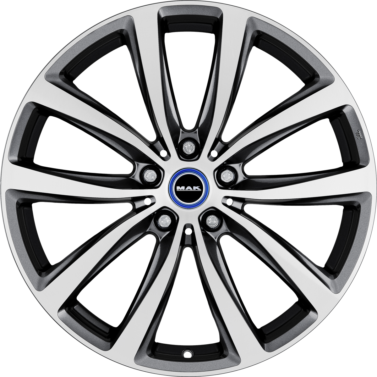 MAK Watt Gunmetal w/ Mirror Face 19x5 +43 5x112mm 66.6mm - Wheelwiz