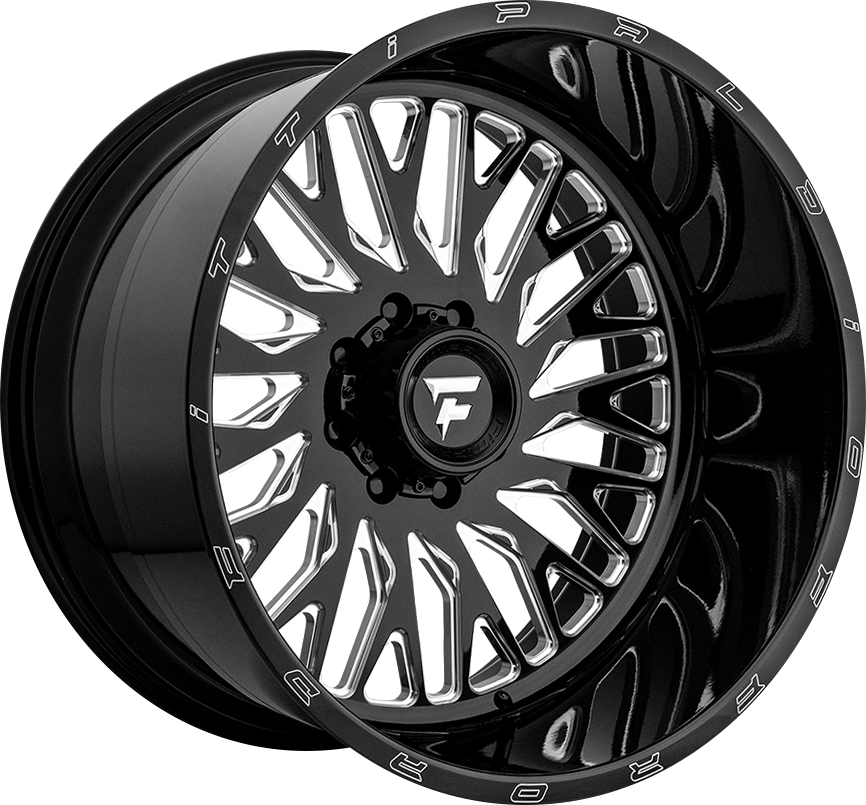 Fittipaldi FA07BM Gloss Black Milled 22x12 -44 5x127|5x139.7mm 78.1mm