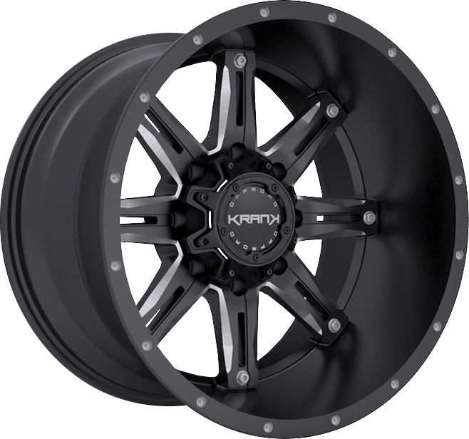 Krank Shaft Gloss Black Milled 18x9 0 6x135|6x139.7mm 108mm - Wheelwiz