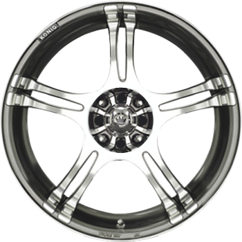 Konig Incident Graphite W/ Machined Face 15x6.5 +40 4x100|4x108mm 73.1mm - Wheelwiz