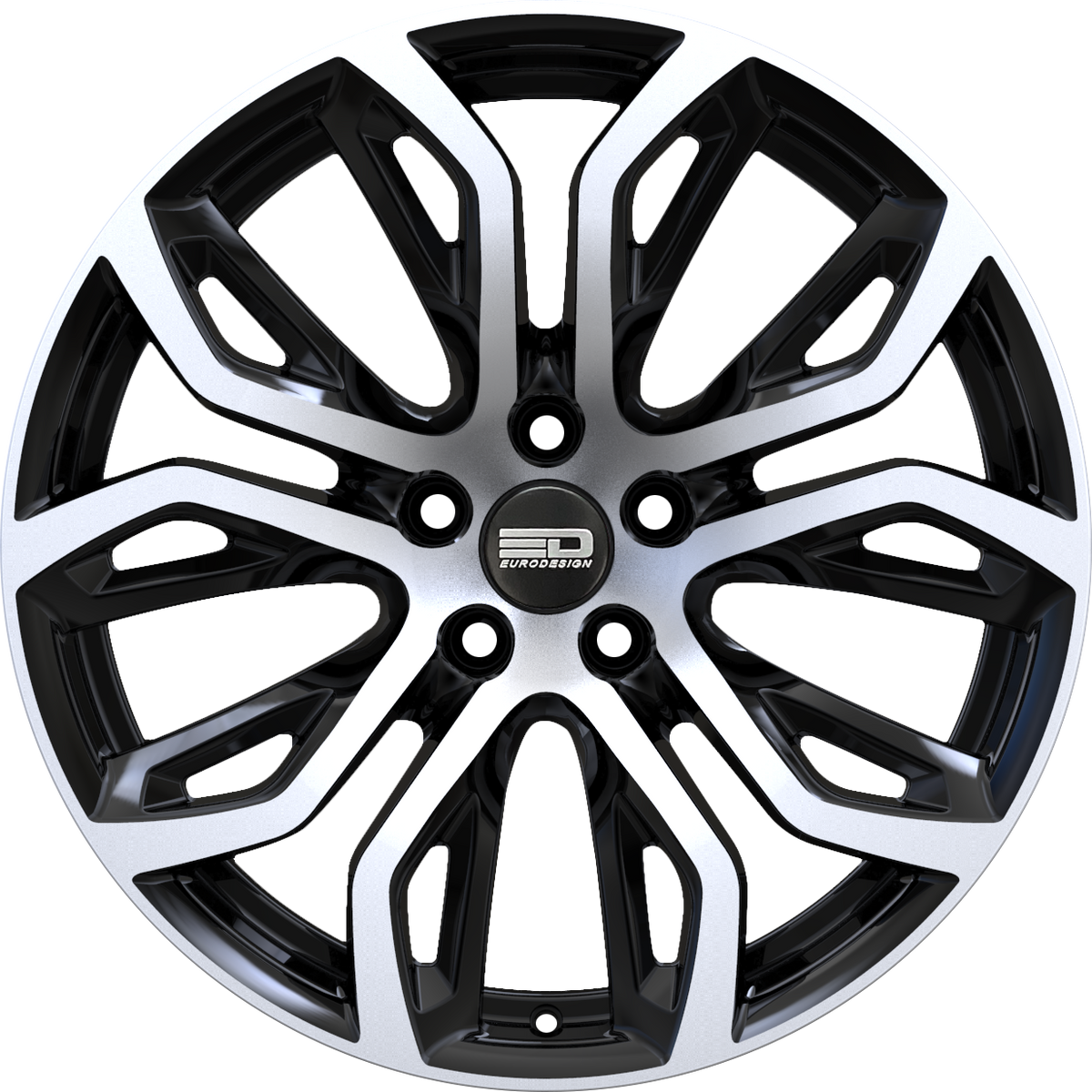 Euro Design Tillman Gloss Black Polished 20x11 +37 5x120mm 74.1mm - WheelWiz