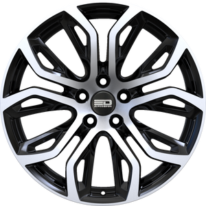 Euro Design Tillman Gloss Black Polished 20x11 +37 5x120mm 74.1mm - WheelWiz