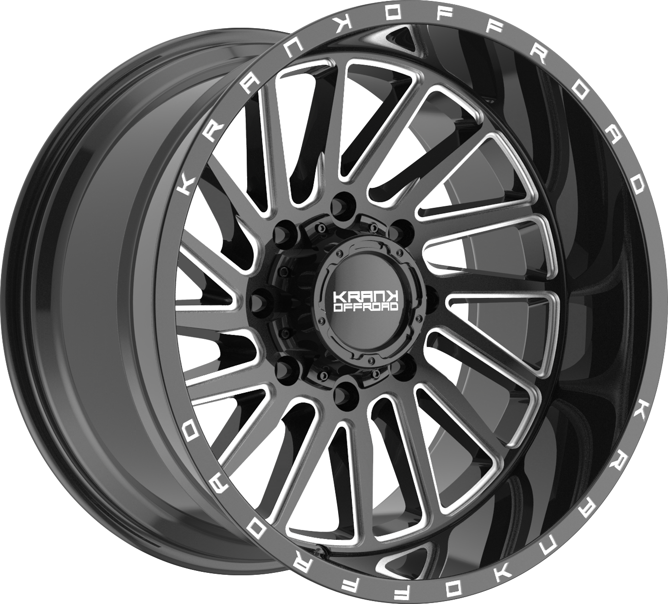 Krank Coil Gloss Black Milled 20x12 -44 8x165.1mm 125.1mm - Wheelwiz