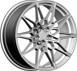 YKW Replica MF12 Silver 20x8.5 +35 5x112mm 66.6mm - Wheelwiz