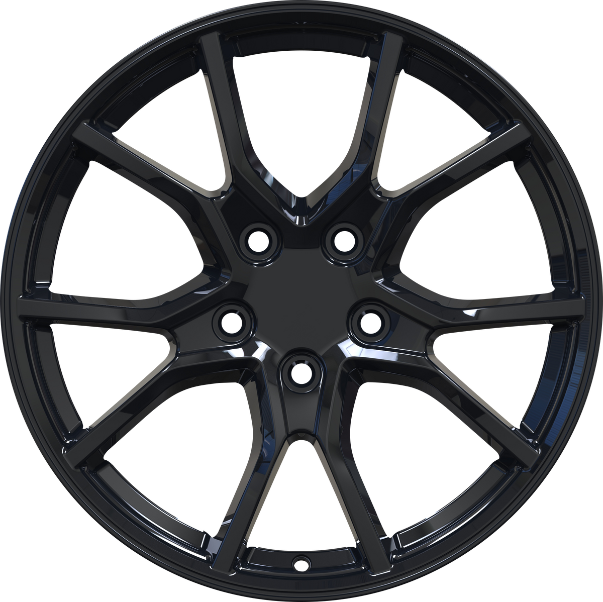 YKW Replica MF17 Gloss Black 17x7.5 +40 5x114.3mm 64.1mm - Wheelwiz