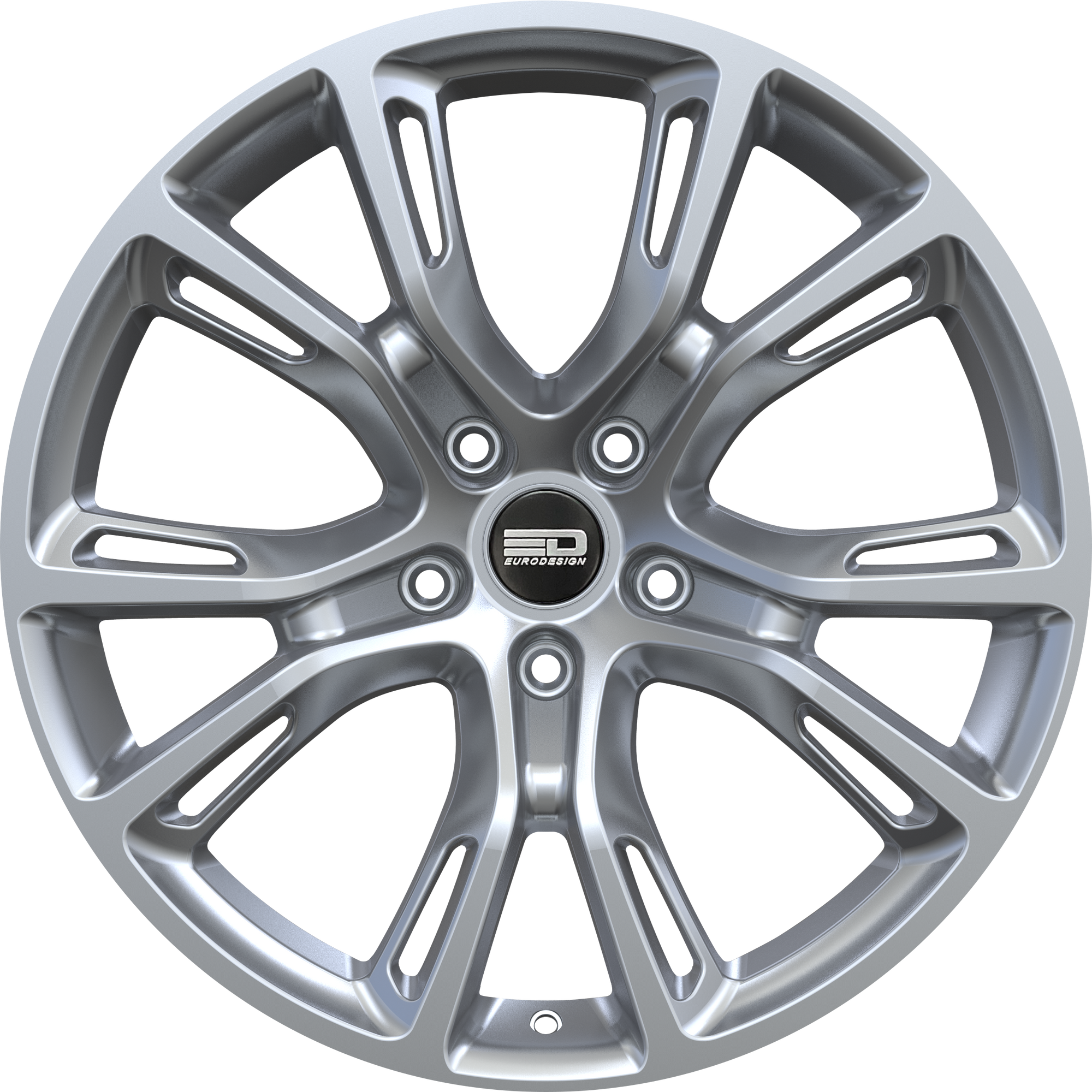 Euro Design SRT - EFS Hyper Silver 18x8 +35 5x100|5x105|5x110|5x112|5x115|5x118|5x108|5x114.3|5x98mm 72.6mm - WheelWiz