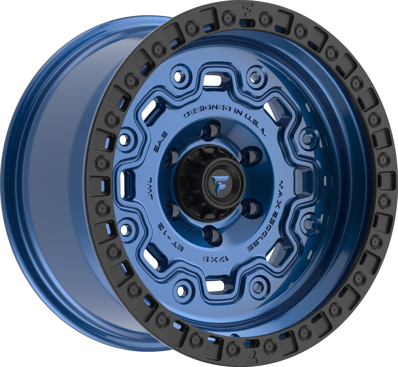 Fittipaldi FT100BLB Blue Black 17x9 -12 5x127mm 71.5mm - Wheelwiz