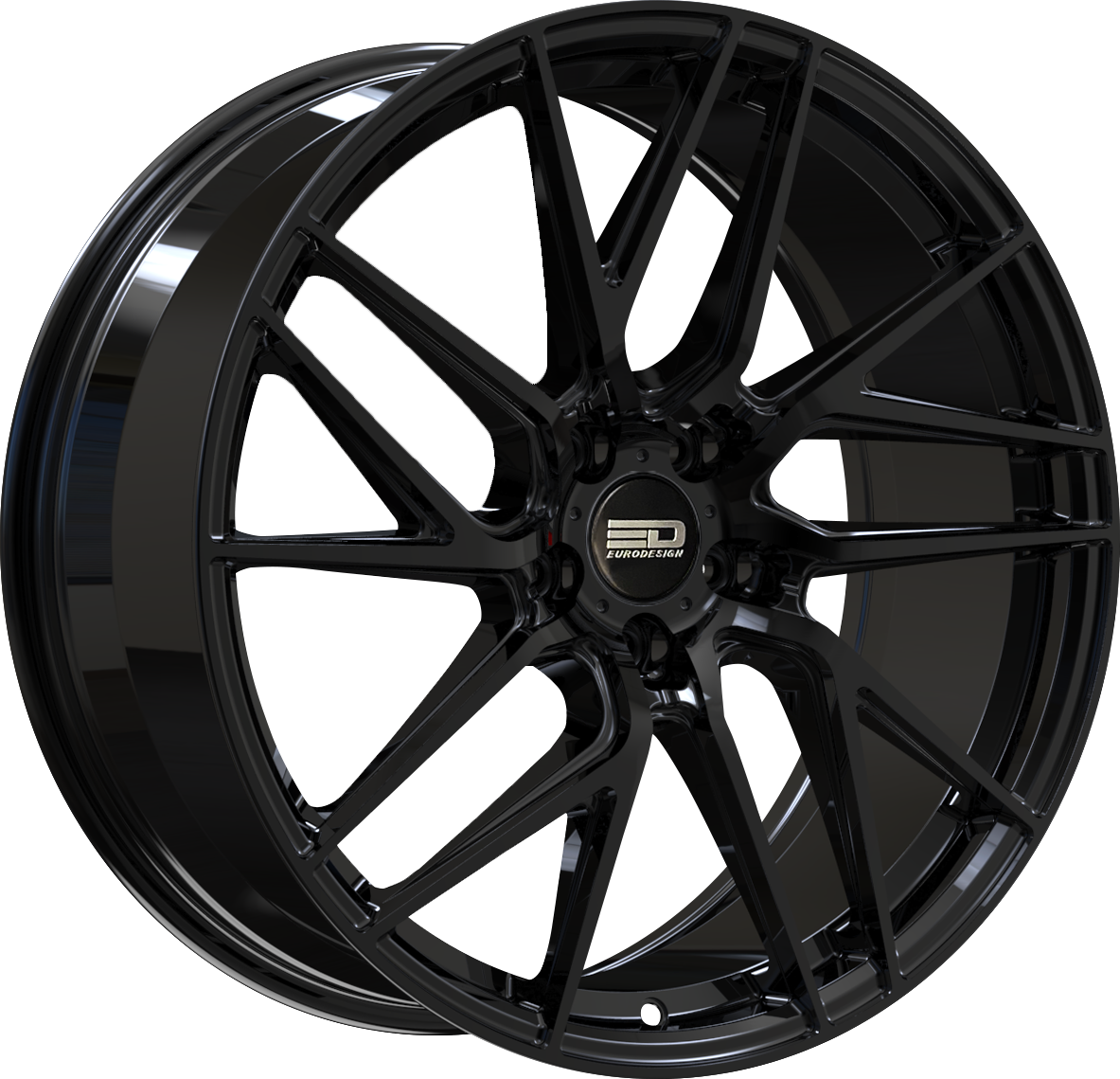 Euro Design Tech Gloss Black 20x8.5 +35 5x112mm 66.6mm