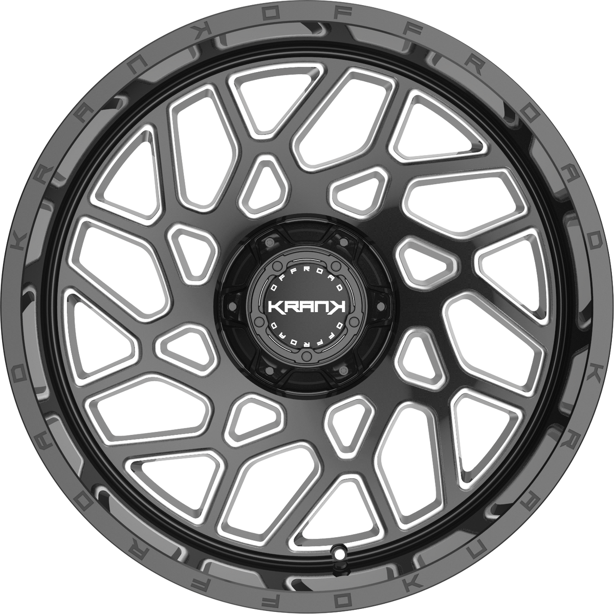 Krank Ambush Gloss Black Milled 20x12 -44 6x135|6x139.7mm 108mm - Wheelwiz