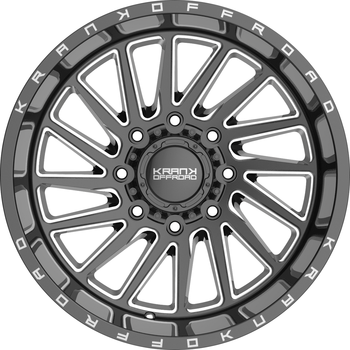 Krank Coil Gloss Black Milled 20x12 -44 8x165.1mm 125.1mm - Wheelwiz