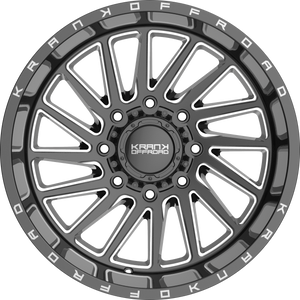 Krank Coil Gloss Black Milled 20x12 -44 8x165.1mm 125.1mm - Wheelwiz