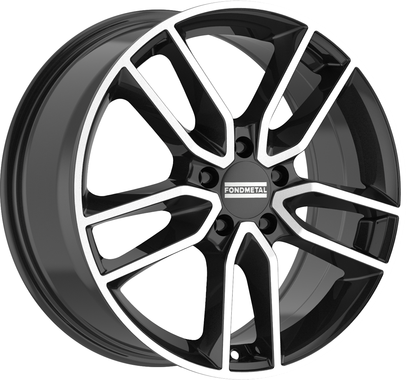 Fondmetal Koros Gloss Black Machined 19x8 +48 5x112mm 66.5mm - Wheelwiz