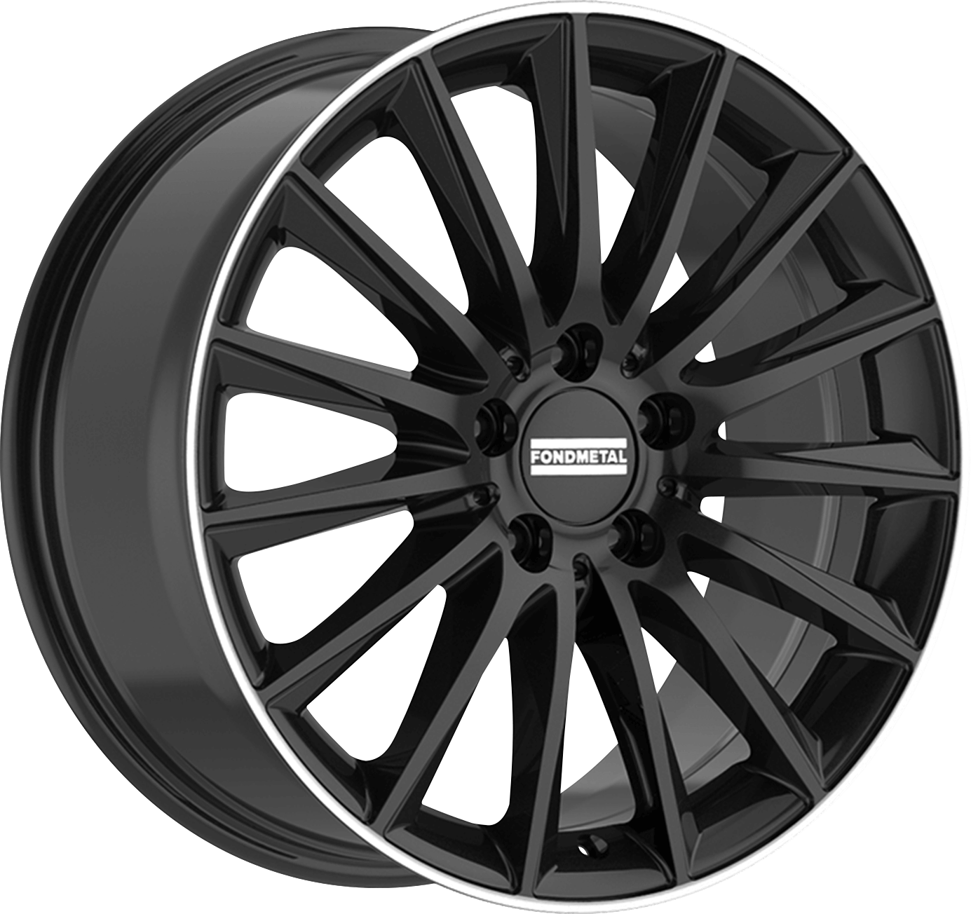 Fondmetal Aidon Gloss Black Machined Lip 18x8 +38 5x112mm 66.5mm - Wheelwiz