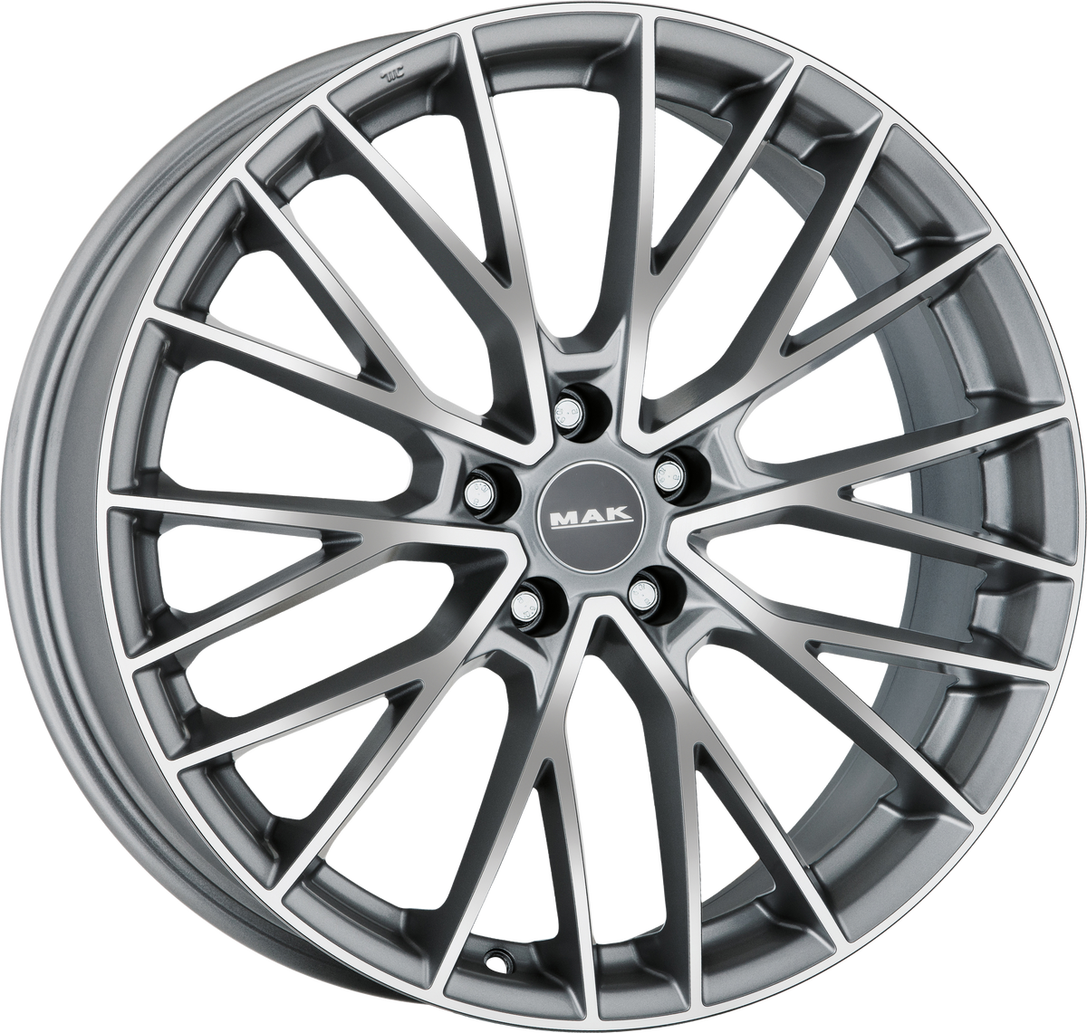 MAK SPECIALE-D Graphite w/ Mirrored Face 22x11.5 +22 5x130mm 71.6mm - Wheelwiz