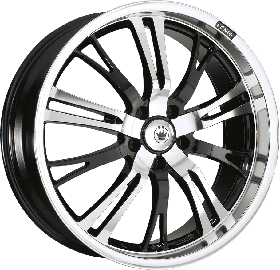 Konig Unknown Gloss Black w/ Mirror Machined Face 17x7 +40 5x100|5x114.3mm 73.1mm - Wheelwiz