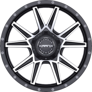 Krank Cylinder Gloss Black w/ Machined Face 20x9 +18 5x127|5x139.7mm 77.8mm - Wheelwiz
