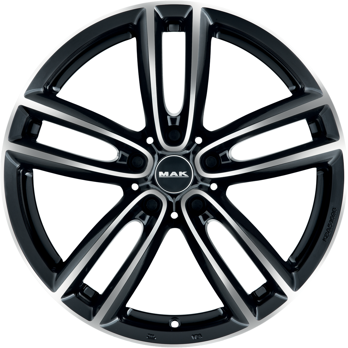 MAK Oxford Black Mirror 19x8 +46 5x112mm 66.6mm - Wheelwiz