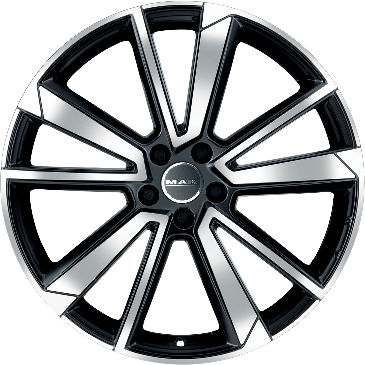 MAK Fivestar Black Mirror 19x8.5 +45 5x112mm 57.1mm - Wheelwiz
