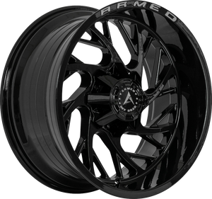 Armed Wheels Carnage Gloss Black + Armed Milling 20x12 -44 6x135mm 108.1mm - Wheelwiz