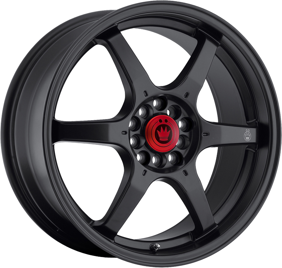 Konig Backbone Matte Black w/ Milled Logo On Spoke 17x7.5 +45 5x114.3mm 73.1mm - WheelWiz