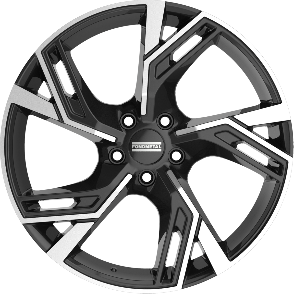 Fondmetal Atena Gloss Black Machined 19x8.5 +28 5x112mm 66.5mm - Wheelwiz