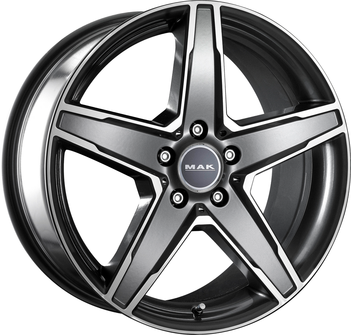 MAK STERN Gunmetal w/ Mirrored Face 17x8 +35 5x112mm 66.6mm - Wheelwiz