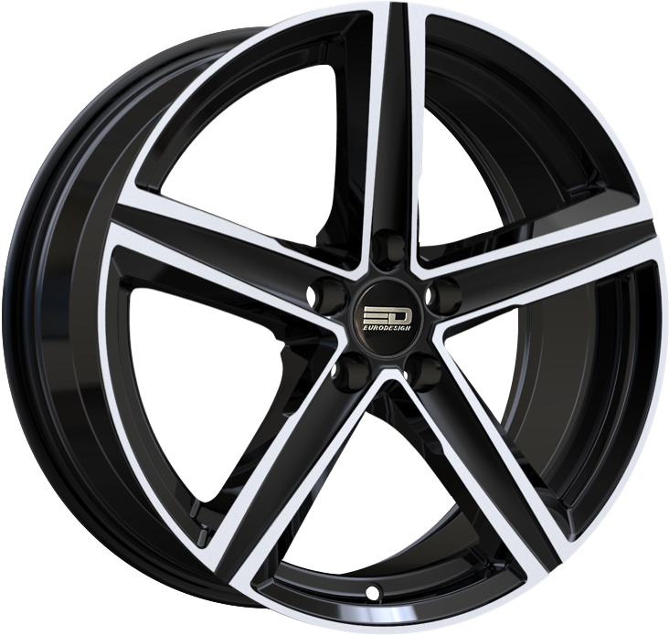 Euro Design Spa Gloss Black Polished 20x8.5 +35 5x120mm 72.6mm - WheelWiz