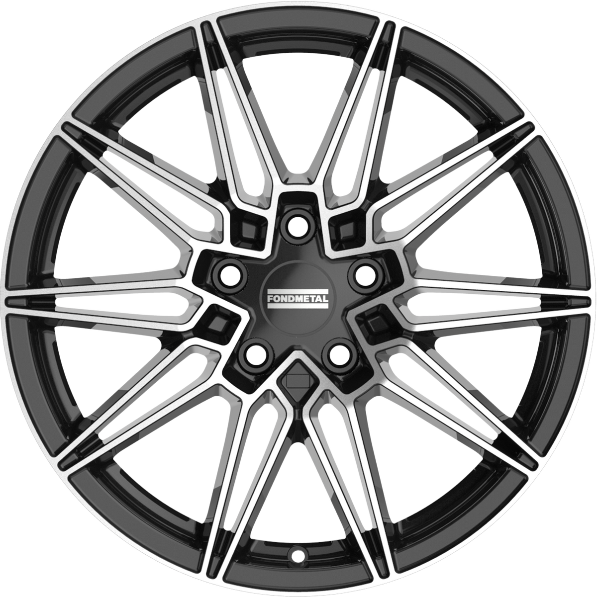 Fondmetal Thoe Gloss Black Machined 20x8 +26 5x112mm 66.5mm - Wheelwiz