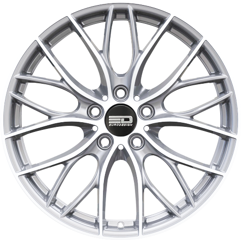 Euro Design Camillo - EFS Hyper Silver 18x8 +42 5x100|5x105|5x110|5x112|5x115|5x118|5x108|5x114.3|5x98mm 72.6mm - WheelWiz