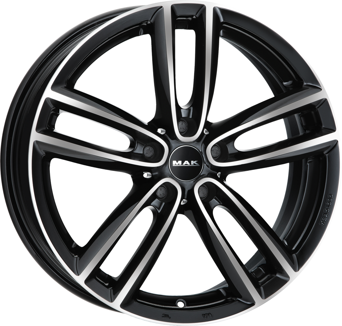 MAK OXFORD Black w/ Mirrored Face 18x7 +54 5x112mm 66.6mm - Wheelwiz