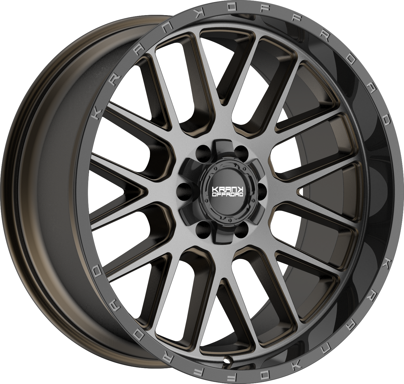 Krank Fuse Bronze Dark Tint w/ Gloss Black Barrel 22x10 -18 6x135|6x139.7mm 108mm - Wheelwiz