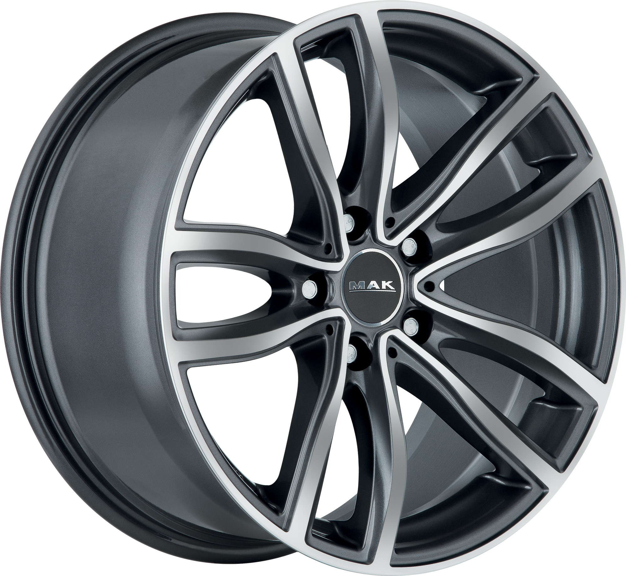 MAK Fahr Gunmetal w/ Mirror Face 17x8 +30 5x120mm 72.6mm