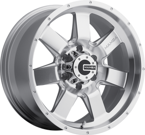 Mamba M14 Silver w/ Machined Face and Drill Holes 18x9 +12 6x139.7mm 106.1mm - Wheelwiz