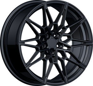 YKW Replica MF12 Gloss Black 20x8.5 +35 5x112mm 66.6mm - Wheelwiz