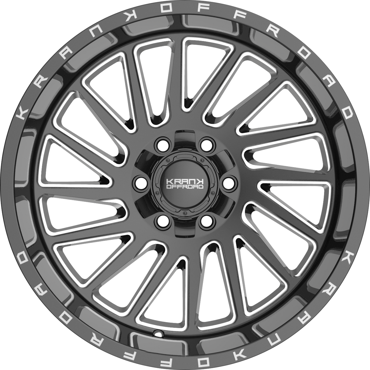 Krank Coil Gloss Black Milled 22x12 -44 6x135|6x139.7mm 108mm - Wheelwiz