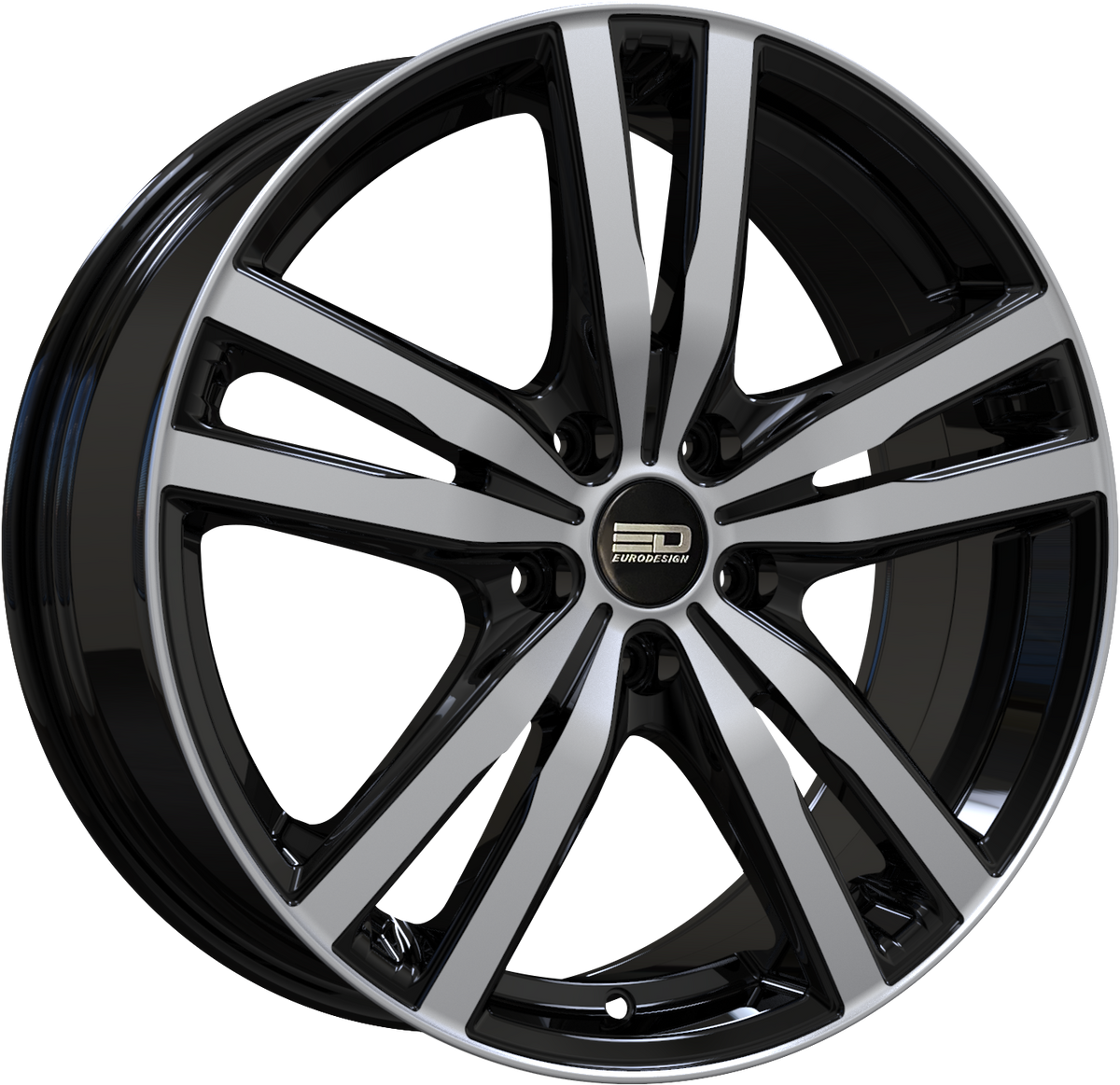 Euro Design Ottano - EFS Gloss Black Polished 15x6 +35 4x100|4x108|4x114.3|4x98mm 67.1mm - Wheelwiz