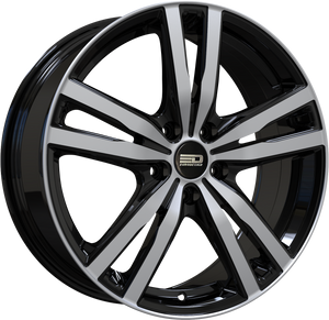 Euro Design Ottano - EFS Gloss Black Polished 16x6.5 +35 4x100|4x108|4x114.3|4x98mm 67.1mm - Wheelwiz
