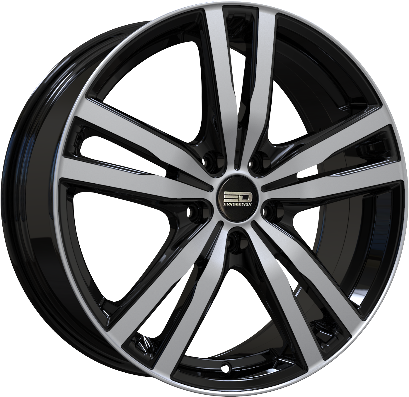 Euro Design Ottano - EFS Gloss Black Polished 15x6 +35 4x100|4x108|4x114.3|4x98mm 67.1mm - Wheelwiz