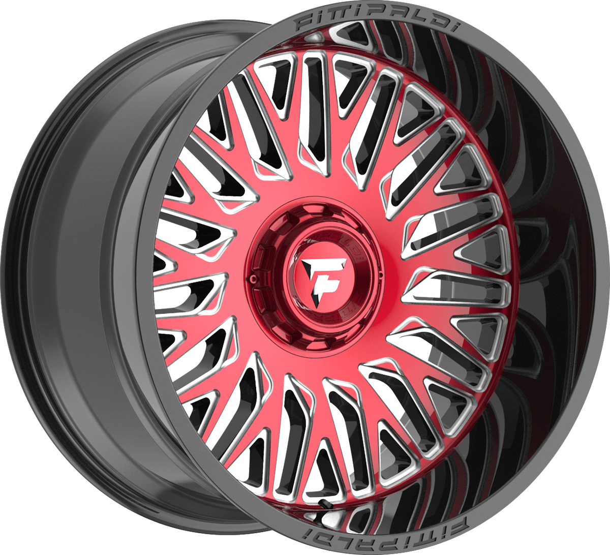 Fittipaldi FA07MBRM Gloss Black w/ Red Tint Machined Face and Milled Windows 22x12 -44 5x127|5x139.7mm 78.1mm - Wheelwiz