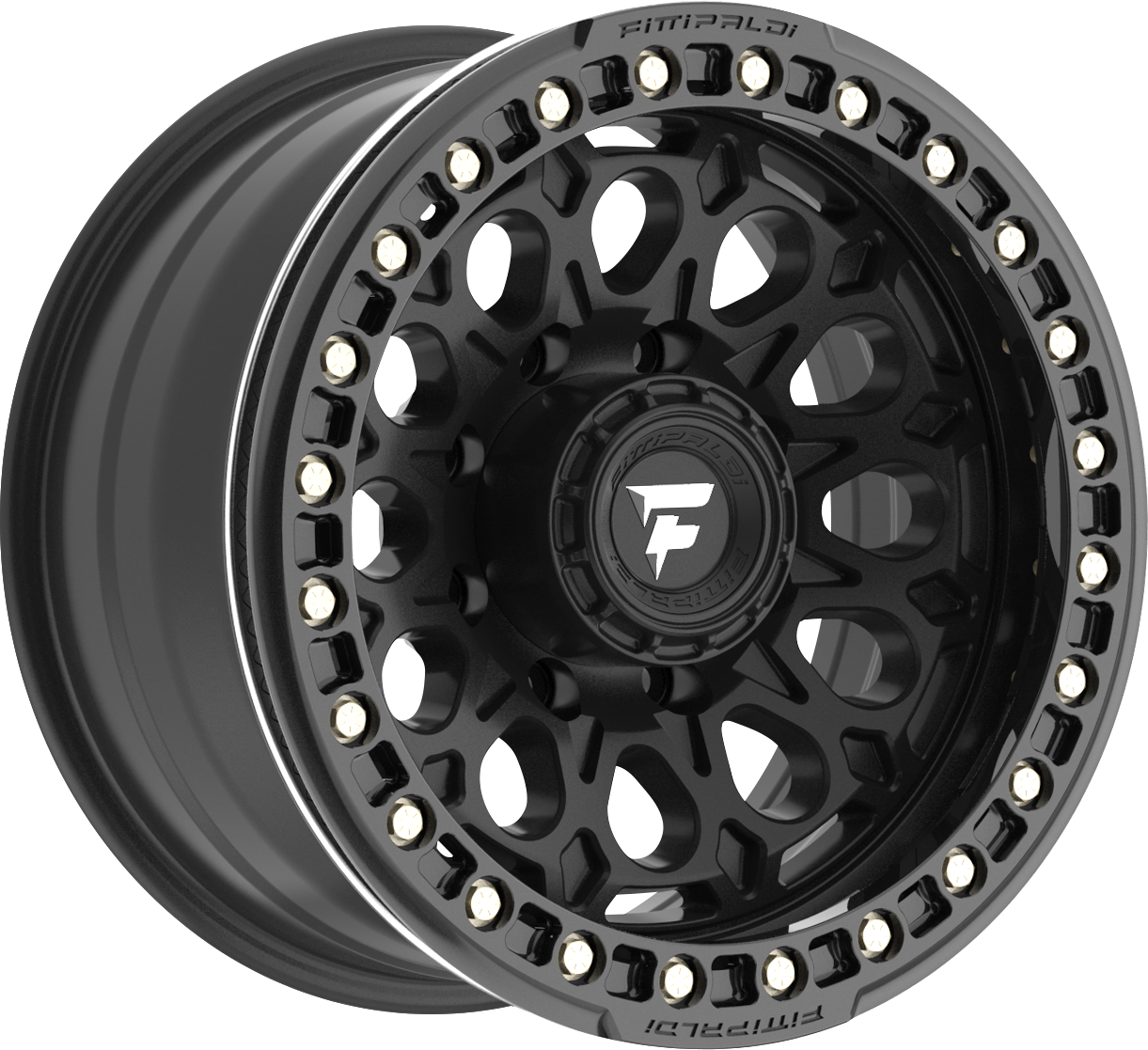 Fittipaldi FB153B Satin Black w/ Gloss Black Ring 20x10 -38 6x139.7mm 106.2mm - Wheelwiz