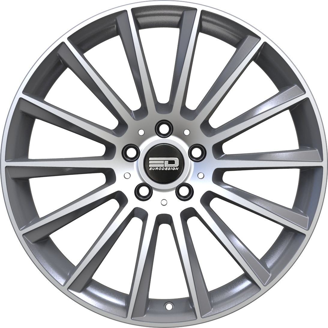 Euro Design Sacco Gunmetal Machined 19x9.5 +48 5x112mm 66.6mm - Wheelwiz