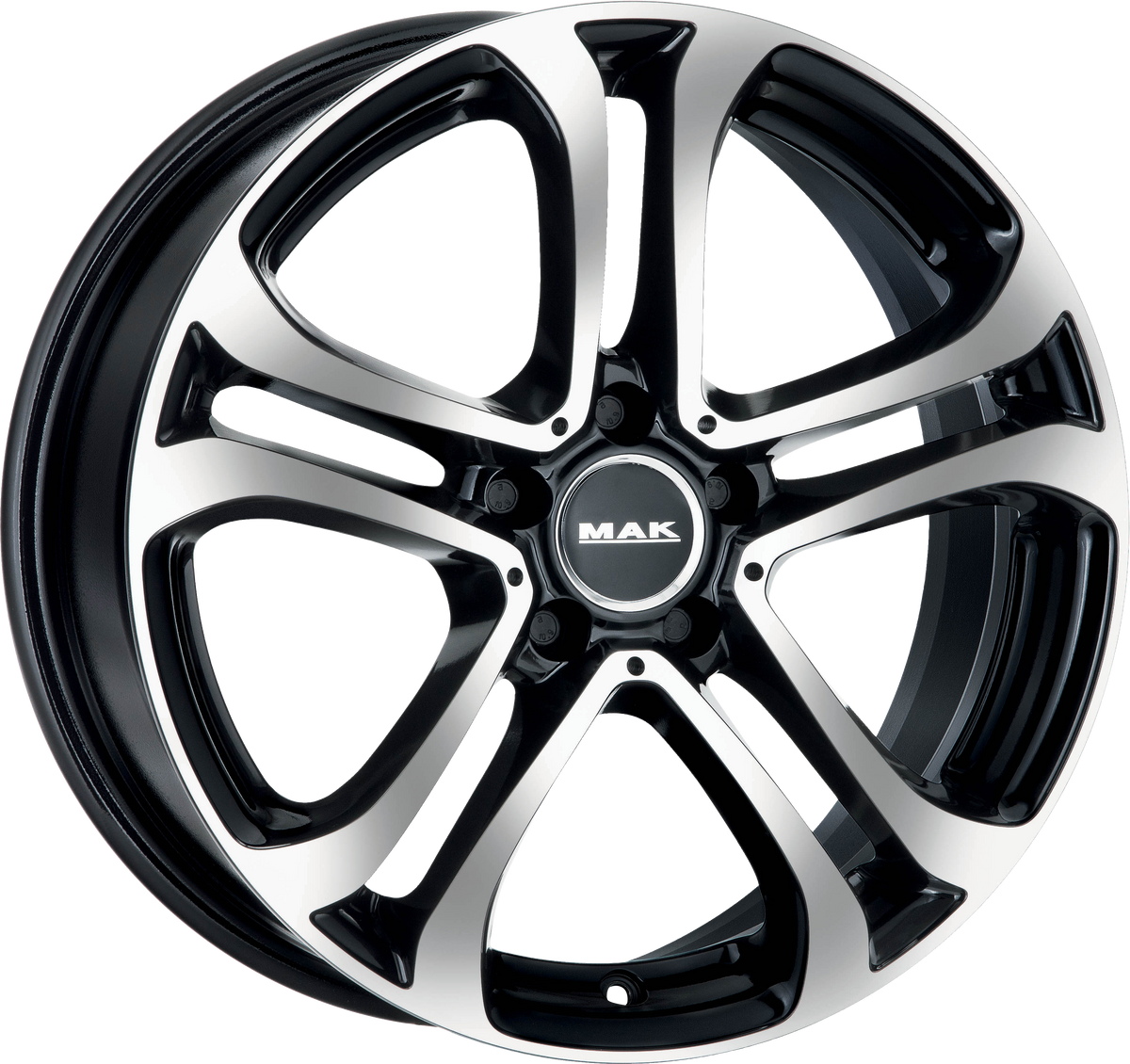 MAK STUTTGART Black w/ Mirrored Face 19x8 +45 5x112mm 66.6mm - Wheelwiz