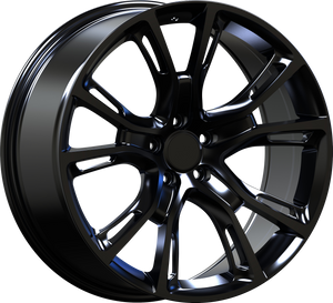 YKW Replica MF2 Gloss Black 20x9 +34 5x127mm 71.56mm - Wheelwiz