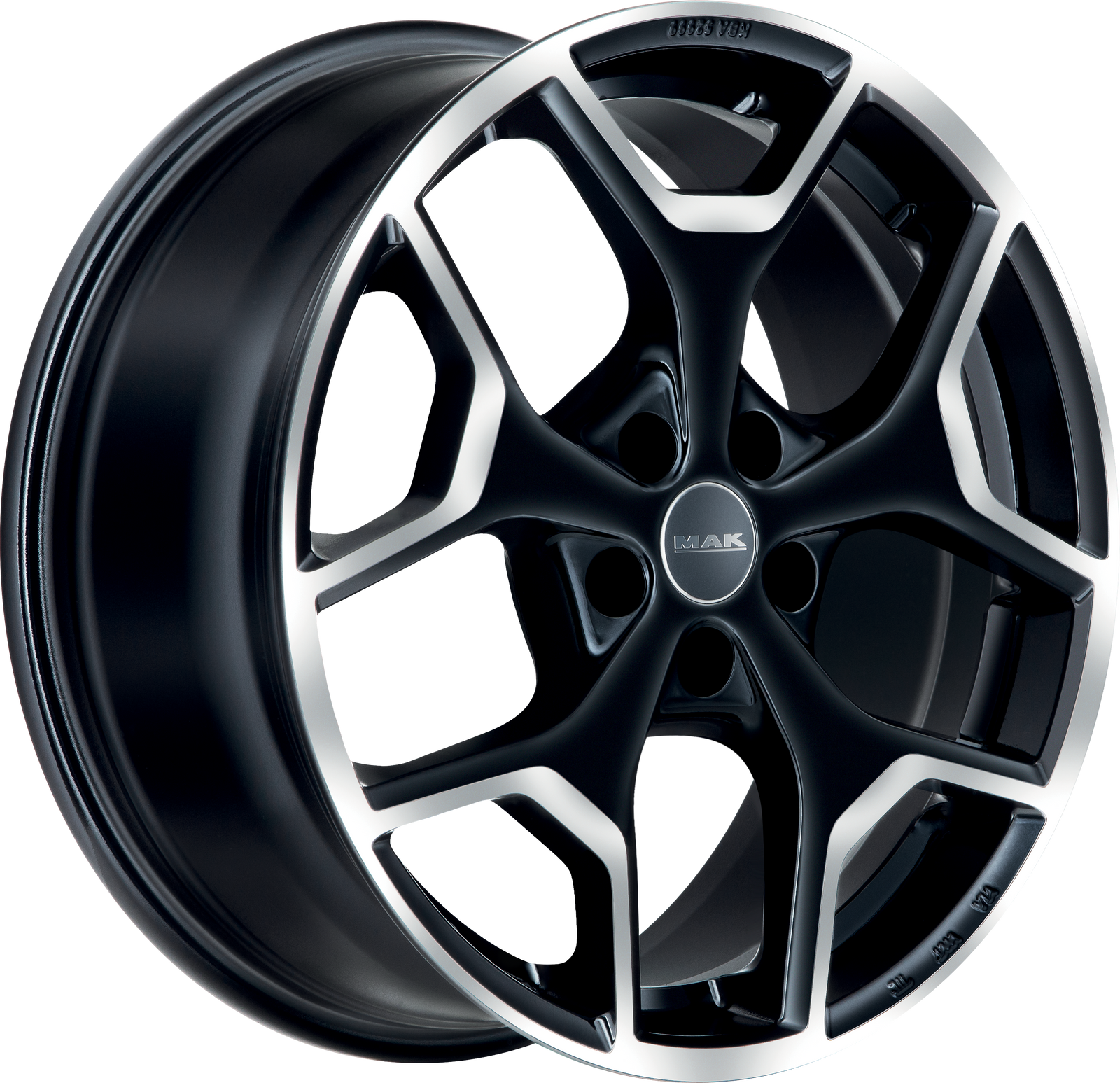 MAK Liberty Black Mirror 17x7.5 +44 5x127mm 71.6mm - Wheelwiz